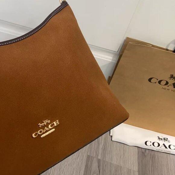 Coach Vintage Brown Mini Suede Bag, Size 31*23.5*10.5 cm - Picture 5 of 9